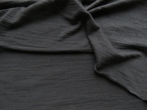 1.5m Garros Black 100% merino wool jersey knit fabric 165g