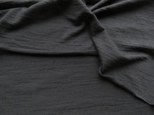 Load image into Gallery viewer, 65cm Garros Black 100% merino wool jersey knit fabric 165g- pre cut length