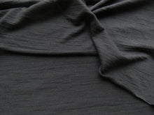Load image into Gallery viewer, 1.23m Garros Black 100% merino wool jersey knit fabric 165g- pre cut length