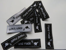 Load image into Gallery viewer, 10 Black Hand made and bird with Twig Labels 50x 15mm