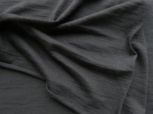 Load image into Gallery viewer, 1.23m Garros Black 100% merino wool jersey knit fabric 165g- pre cut length