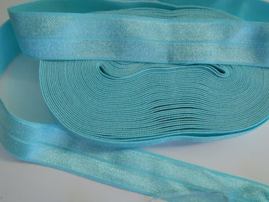 5m Aqua Blue 20mm Fold over elastic FOE elastic Foldover