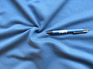 Save 50% - 2m Brayford Blue 38% merino 54% polyester 8% elastane brushed sweatshirt- has dye flaw