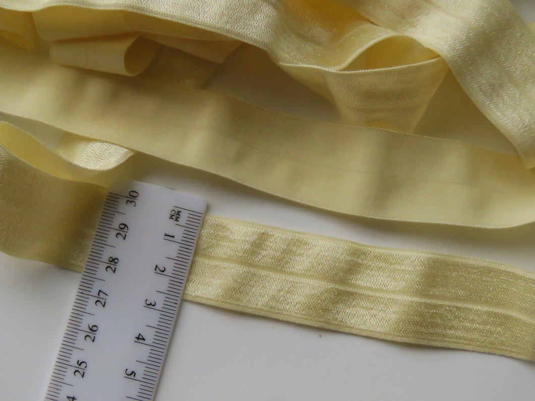 4.4m Cream WIDER 25mm fold over elastic FOE foldover elastic