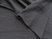 Load image into Gallery viewer, 1.23m Garros Black 100% merino wool jersey knit fabric 165g- pre cut length