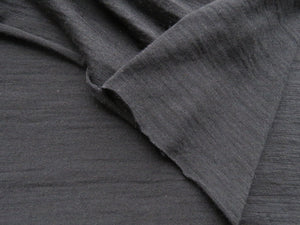 1.23m Garros Black 100% merino wool jersey knit fabric 165g- pre cut length