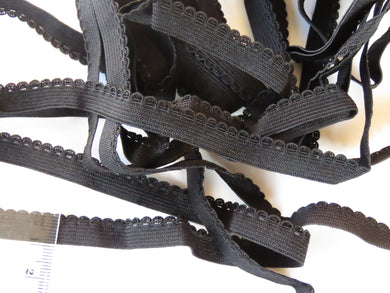 1m Black Elastic 10mm wide - use for underwear, trim, crafts- last metre