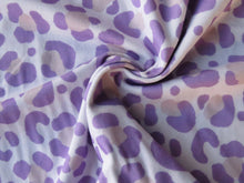 Load image into Gallery viewer, SALE 50% off- 1.5m Purple and White print 100% cotton jersey knit fabric 120cm