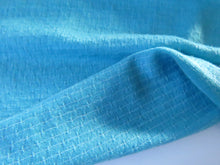 Load image into Gallery viewer, 1.5m Malibu Blue Eyelet 51% Merino 34% tencel 15% nylon 150g Knit Fabric 160cm