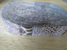Load image into Gallery viewer, 1.6m Printed Fold over elastic 15mm- Brown safari squares