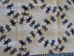 Paper Dolls Panel 114cm wide  x 50cm long 100% cotton.