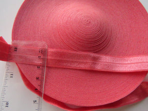 Coral 15mm wide fold over elastic foldover FOE- change menu for by metre, 5m or 10m