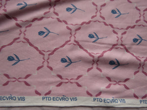 2m Blue Tulip in Circle Print on 95% Ecovero viscose and 5% spandex 150cm