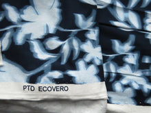 Load image into Gallery viewer, 1.5m Navy blue and pale blue floral print viscose stretch knit fabric 150cm