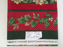 Load image into Gallery viewer, 50cm L x 56cm wide Red and Green Cranton Print works  Christmas fabric 100% cotton plus some small offcuts