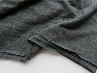 1.75m Jupiter Charcoal 100% merino jersey knit 165g 150cm- precut length