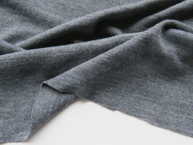 97cm Merrivale Charcoal 54% merino 43% polyester 3% elastane interlock knit 240g- warm, soft and snuggly