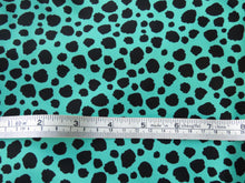 Load image into Gallery viewer, Sale 50% off- 1m Green with Black safari spot swimwear and active wear stretch fabric!  150 cm