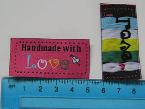 Mixed set of 9 pink hand made labels