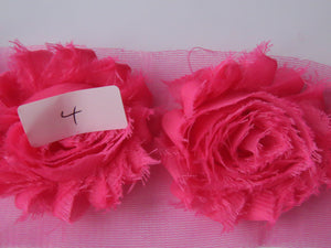 1 x  Shabby chic chiffon flower- Pink shades- Colours #1 to #6- 80c per individual 50mm flower.