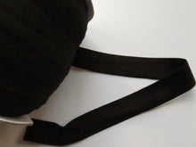 Load image into Gallery viewer, 50 yard roll-MATTE approx. 45.6m Matte Black 20mm Fold over elastic FOE foldover elastic