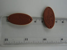 Load image into Gallery viewer, 10 Oval Shape Hand Made with Love &amp; flower and heart PU Leather Labels 30x 10mm