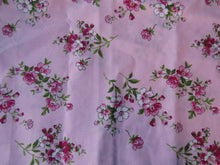 Load image into Gallery viewer, Sale 50% off- 1.2m Pink floral with white dots on pink background 100% cotton