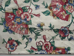 65 x 65cm Floral Fan 100% cotton  Print