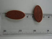 Load image into Gallery viewer, 50 Oval Shape Hand Made with Love &amp; flower and heart PU Leather Labels 30x 10mm