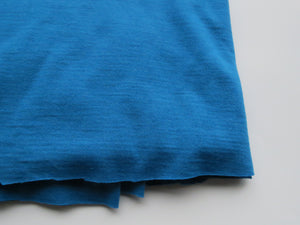 1.5m Bowron Bay Teal Blue 200g 100% merino jersey knit 130cm wide