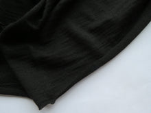 Load image into Gallery viewer, 1.23m Garros Black 100% merino wool jersey knit fabric 165g- pre cut length