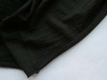 Load image into Gallery viewer, 1m Garros Black 100% merino wool jersey knit fabric 165g
