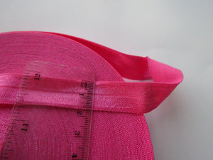 Deep pink 15mm wide fold over elastic foldover FOE- change menu for by metre, 5m or 10m