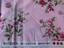 Load image into Gallery viewer, Sale 50% off- 1.2m Pink floral with white dots on pink background 100% cotton