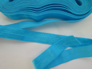 10m Island Blue Fold over elastic 15mm foldover FOE