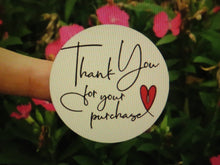 Load image into Gallery viewer, 500 Thank you for your purchase and red heart sticker labels 25mm