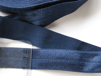 4.3m Dresden navy blue 20mm Fold over elastic FOE elastic Foldover