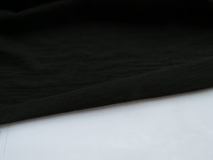 1.23m Garros Black 100% merino wool jersey knit fabric 165g- pre cut length