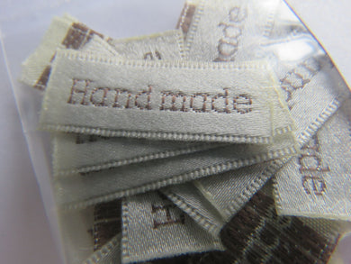 50 Cream Hand Made Woven labels 30 x 10mm