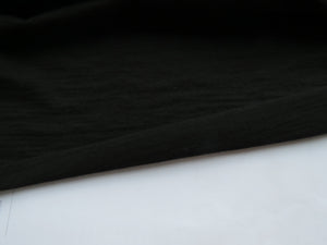 1m Garros Black 100% merino wool jersey knit fabric 165g