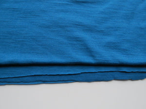 1.39m Bowron Bay Teal Blue 200g 100% merino jersey knit 130cm-pecut piece