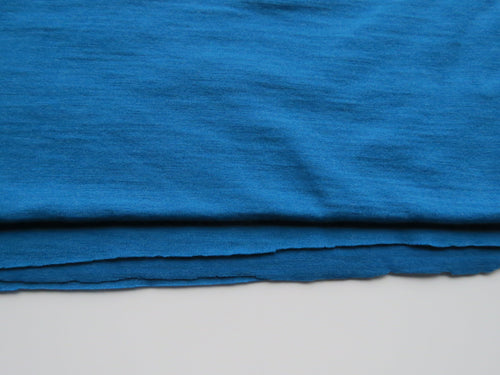 1.08m Bowron Bay Teal Blue 200g 100% merino jersey knit 130cm wide