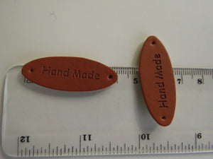 10 Oval Shape Hand Made PU leather labels