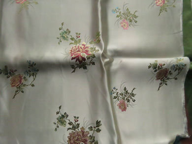 1.7m long x 74cm wide Champagne Chinese brocade with floral print