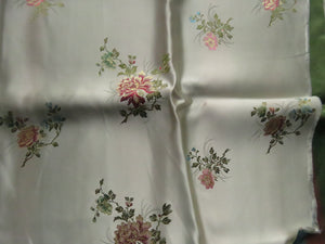 1.7m long x 74cm wide Champagne Chinese brocade with floral print