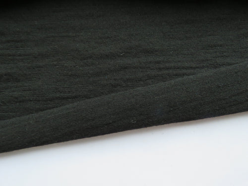 1.5m Garros Black 100% merino wool jersey knit fabric 165g