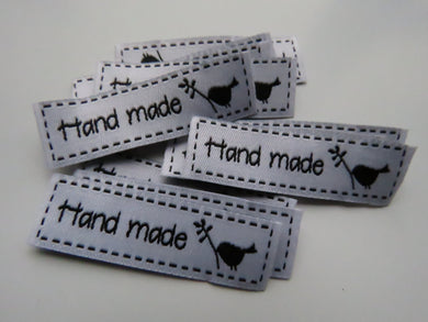 10 White Hand made and bird with Twig Labels 50x 15mm