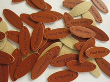Load image into Gallery viewer, 10 Oval Shape Hand Made PU leather labels