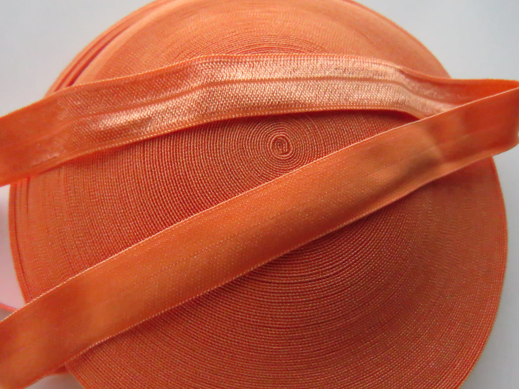 Orange 15mm wide fold over elastic foldover FOE- change menu for by metre, 5m or 10m