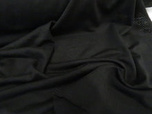 Load image into Gallery viewer, 2.35m Sambuck Black 54% merino 46% polyester eyelet fabric 140g- precut